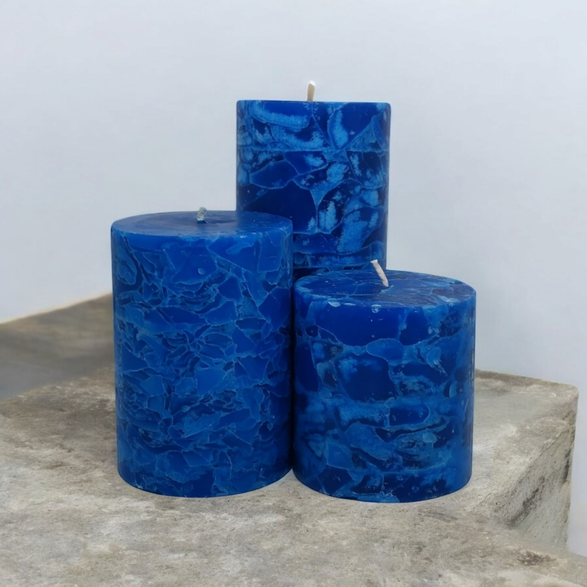 Crystal Pillar Lapis Lazuli Blue (Set of 3)