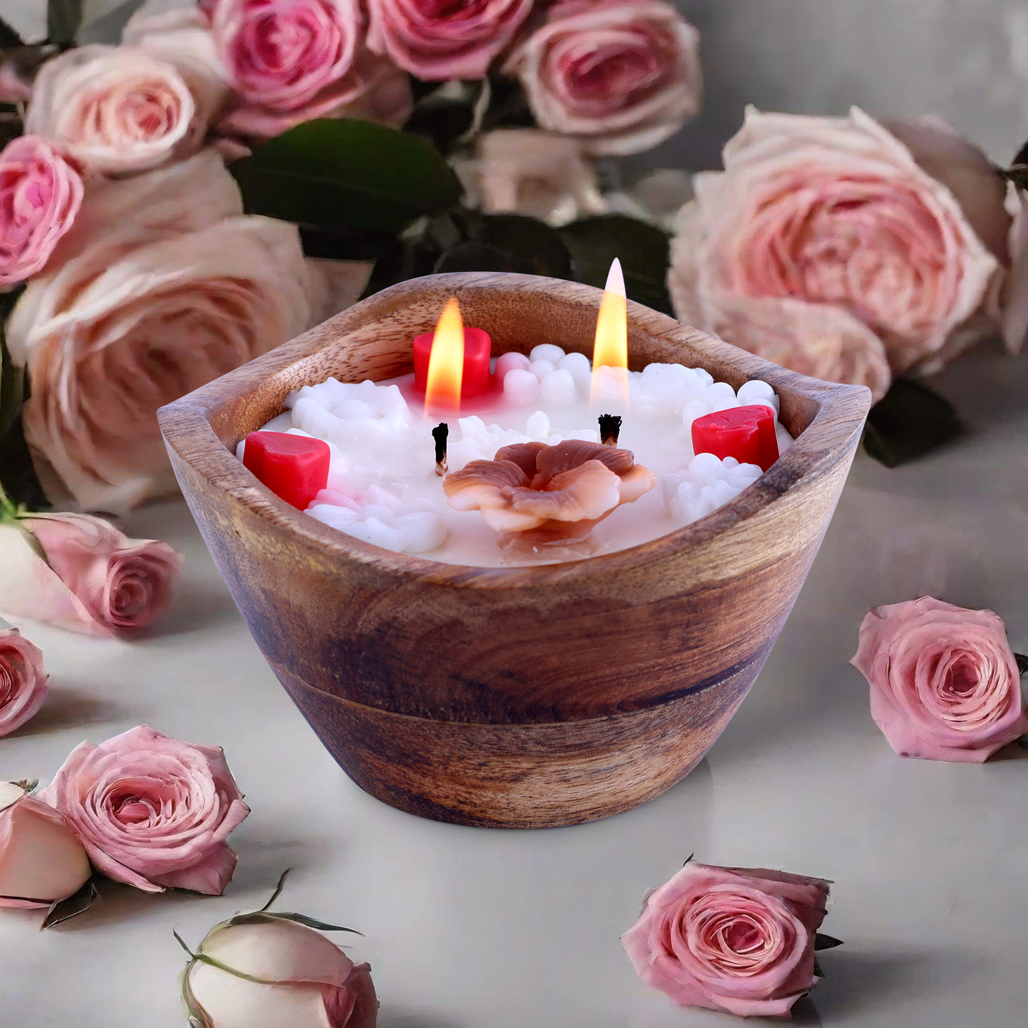 Wooden Curve Bowl 2 wick